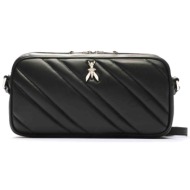 patrizia pepe γυναικείo mini bag με καπιτονέ σχέδιο - 8b0165 μαύρο