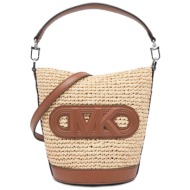michael kors γυναικεία τσάντα bucket με ανάγλυφο contrast μονόγραμμα `townsend` - 32s4s10c5o ταμπά