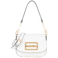 valentino γυναικεία τσάντα χειρός με μεταλλικό λογότυπο μονόχρωμη `princesa` - 56kvbs7r103/pri λευκό