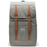 herschel unisex backpack μονόχρωμο με contrast logo patch και λουριά `retreat™` 23 l - 66ubcl01294 λ