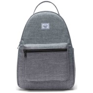 herschel unisex backpack μονόχρωμο με contrast logo patch `nova™` 18 l - 66ubcl00960 γκρι