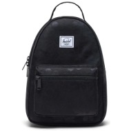 herschel unisex backpack μονόχρωμο με contrast logo patch `nova™ mini` 9 l - 66ubcl01335 μαύρο
