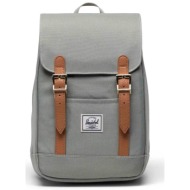 herschel unisex backpack μονόχρωμο με contrast logo patch `retreat™ mini` 10 l - 66ubcl01313 λαδί