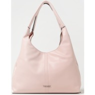 twinset γυναικεία τσάντα ώμου hobo μονόχρωμη με μεταλλικές λεπτομέρειες - 241td8252 ροζ