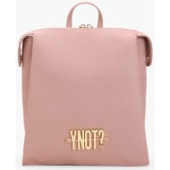 ynot? γυναικείο backpack μονόχρωμο με μεταλλικό λογότυπο `lovers` - lvs003s4 ροζ