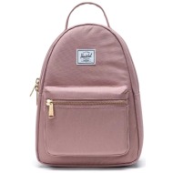 herschel unisex backpack μονόχρωμο με contrast logo patch `nova™ mini` 9 l - 66ubcl00970 σάπιο μήλο