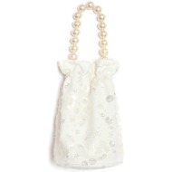 sister jane γυναικεία τσάντα χειρός με πέρλες `carolina` - bgd015wht λευκό