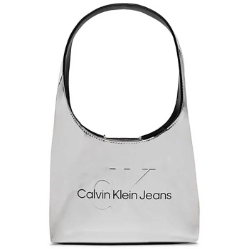 ck jeans γυναικεία τσάντα ώμου μονόχρωμη με logo print 