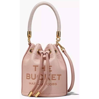 marc jacobs γυναικεία δερμάτινη bucket τσάντα με logo print