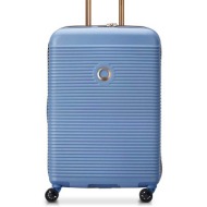 delsey unisex βαλίτσα medium μονόχρωμη με μεταλλικό λογότυπο ` freestyle` 66,5 x 44 x 28,5 cm - 3859