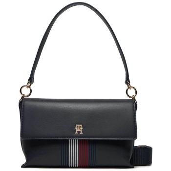 tommy hilfiger γυναικεία τσάντα ώμου με μεταλλικό monogram