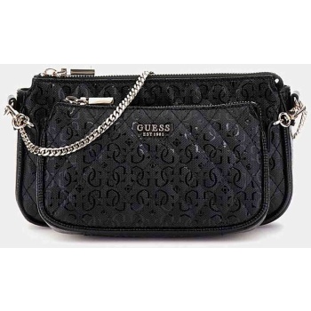 guess γυναικεία τσάντα crossbody με μεταλλικό λογότυπο και