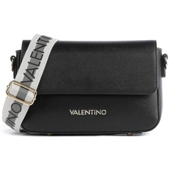 valentino γυναικεία τσάντα crossbody μονόχρωμη με μεταλλικό