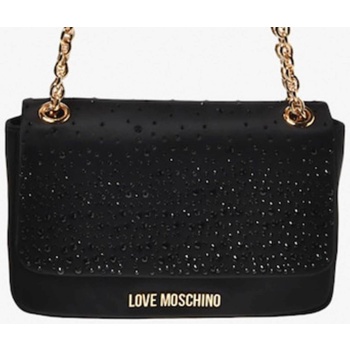 love moschino γυναικεία τσάντα ώμου με σχέδιο με στρας και