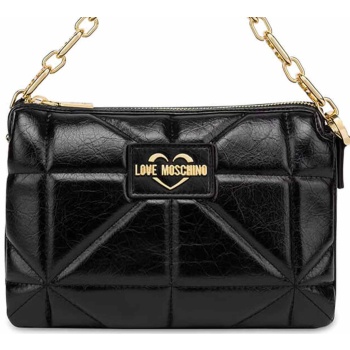 love moschino γυναικεία τσάντα crossbody με ανάγλυφο