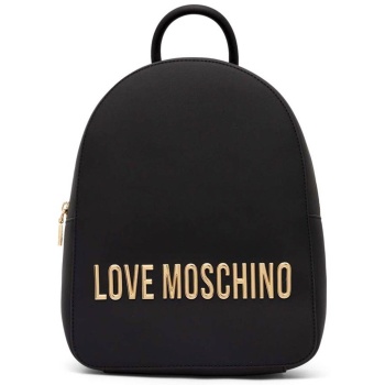 love moschino γυναικείο backpack μονόχρωμο με μεταλλικό