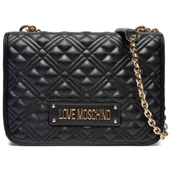 love moschino γυναικεία τσάντα ώμου με καπιτονέ σχέδιο και