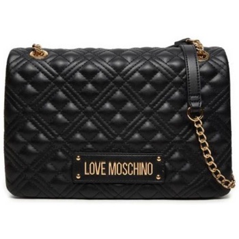 love moschino γυναικεία τσάντα ώμου με καπιτονέ σχέδιο και