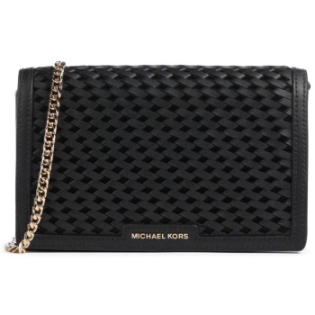 michael kors γυναικεία δερμάτινη τσάντα crossbody με πλεκτό