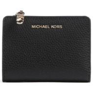 michael kors γυναικείο δερμάτινο πορτοφόλι με μεταλλικό λογότυπο - 32s4g8ed7l μαύρο