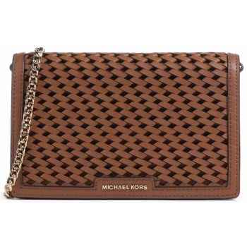 michael kors γυναικεία δερμάτινη τσάντα crossbody με πλεκτό