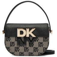 dkny γυναικεία τσάντα crossbody με all-over logo `echo` - r42eye28 μαύρο