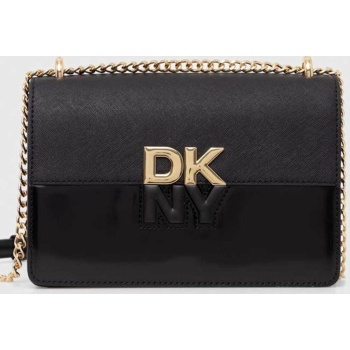 dkny γυναικείο δερμάτινο mini bag με μεταλλικό λογότυπο