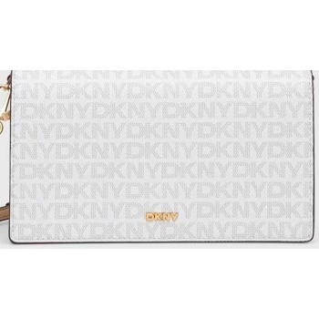 dkny γυναικείο τσαντάκι clutch με all-over logo `farah` 