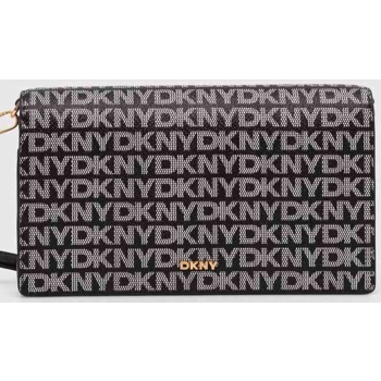 dkny γυναικείο τσαντάκι clutch με all-over logo `farah` 