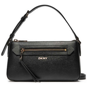 dkny γυναικεία δερμάτινη τσάντα crossbody με μεταλλικό logo