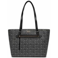 dkny γυναικεία τσάντα ώμου με all-over monogram `bryant` - r42aye20 μαύρο
