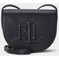 lauren ralph lauren γυναικεία δερμάτινη τσάντα crossbody μονόχρωμη με ανάγλυφο λογότυπο `medium witl