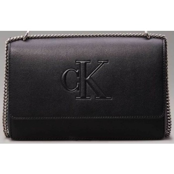 ck jeans γυναικεία τσάντα crossbody μονόχρωμη με ανάγλυφο