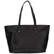 john richmond γυναικεία τσάντα shopper με all-over logo `crafit` - rwa24042bo μαύρο