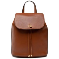 lauren ralph lauren γυναικείο δερμάτινο backpack με μεταλλικό λογότυπο `winny` - 124-431876726/003 τ