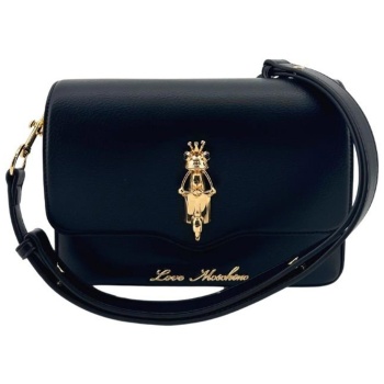 love moschino γυναικεία τσάντα crossbody με ανάγλυφη