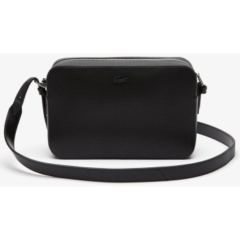 lacoste γυναικεία τσάντα crossbody μονόχρωμη με μεταλλικό