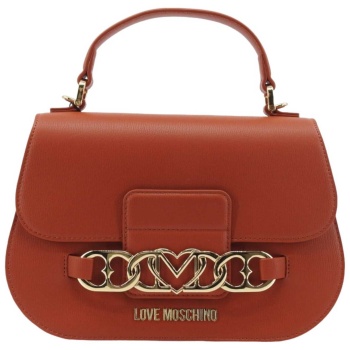 love moschino γυναικεία τσάντα χειρός με μεταλλικό σχέδιο