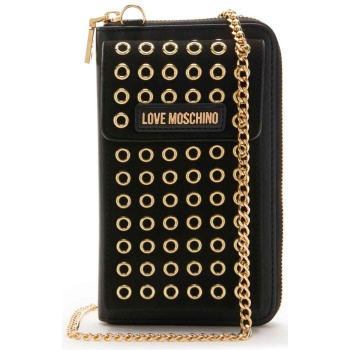 love moschino γυναικείο πορτοφόλι με ανάγλυφη διακόσμηση