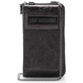 love moschino γυναικείο πορτοφόλι με μεταλλικό λογότυπο και