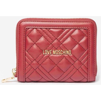 love moschino γυναικείο πορτοφόλι με καπιτονέ σχέδιο και