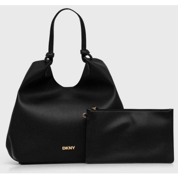 dkny γυναικεία τσάντα shopper με μεταλλικό logo `paula
