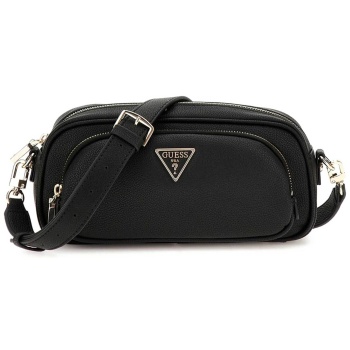 guess γυναικεία τσάντα crossbody μονόχρωμη με τριγωνικό