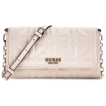 guess γυναικεία τσάντα crossbody καπιτονέ με ανάφλυφο