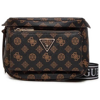 guess γυναικεία belt bag με all-over logo ``power play