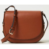 twinset γυναικεία τσάντα crossbody με μεταλλικό μονόγραμμα - 242tb7231 ταμπά