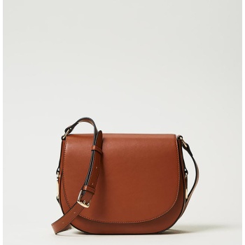 twinset γυναικεία τσάντα crossbody με μεταλλικό μονόγραμμα