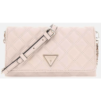 guess γυναικείο clutch καπιτονέ με λογότυπο `giully` 