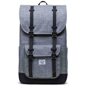 herschel unisex backpack μονόχρωμο με contrast logo patch