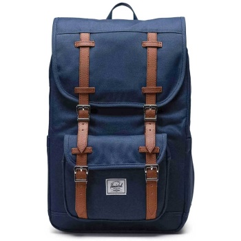 herschel unisex backpack μονόχρωμο με contrast logo patch